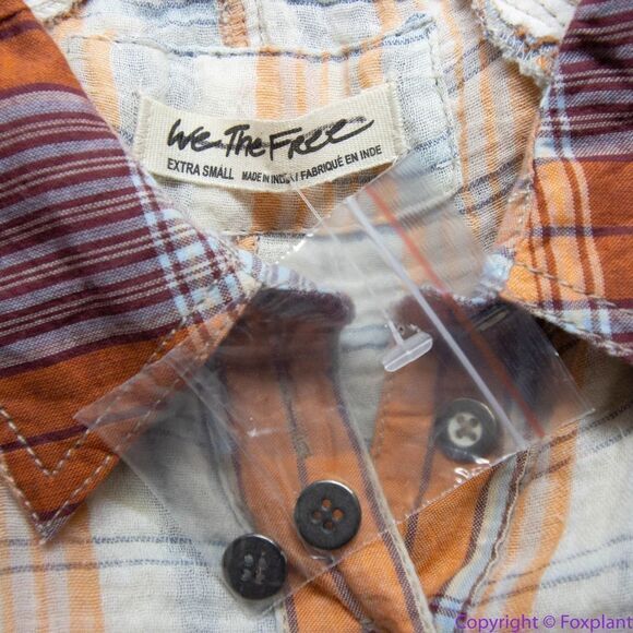 NEW Free People Moon Bay‎ Mixed Plaid Top shirt, XS - Picture 11 of 16